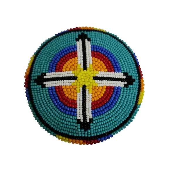 SOUTHWESTERN BEADED CIRCULAR BELT BUCKLE